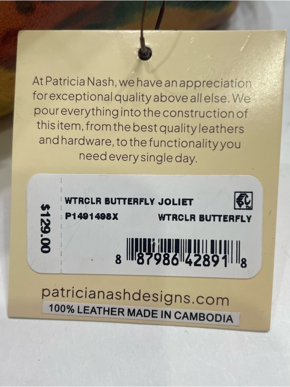Patricia Nash Brown Leather Crossbody NWT Joliet Watercolor Butterfly purse NEW - Picture 9 of 12